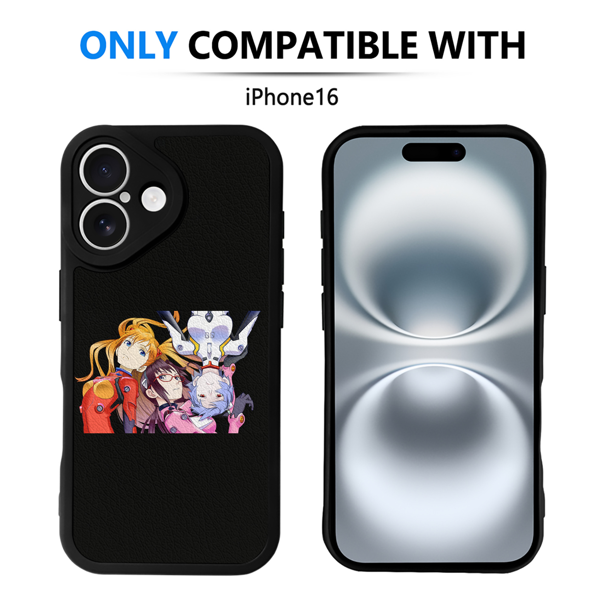 （画像用） EVA 新世紀エヴァンゲリオン 【iPhone 16シリーズ対応】シリコンスマホケース（レザー調） 材質：シリコン